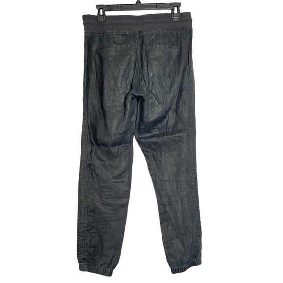 Athleta Cabo Linen Joggers Black High Rise 100% Linen Pockets Travel Pant 4 EUC - Picture 2 of 9
